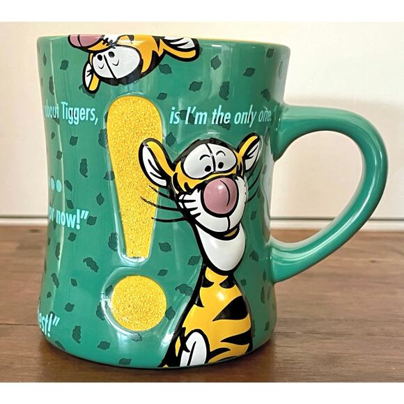 Disney Parks Authentic Original Tigger 3D Embossed Glitter 16oz Mug Cup TTFN - Picture 1 of 10